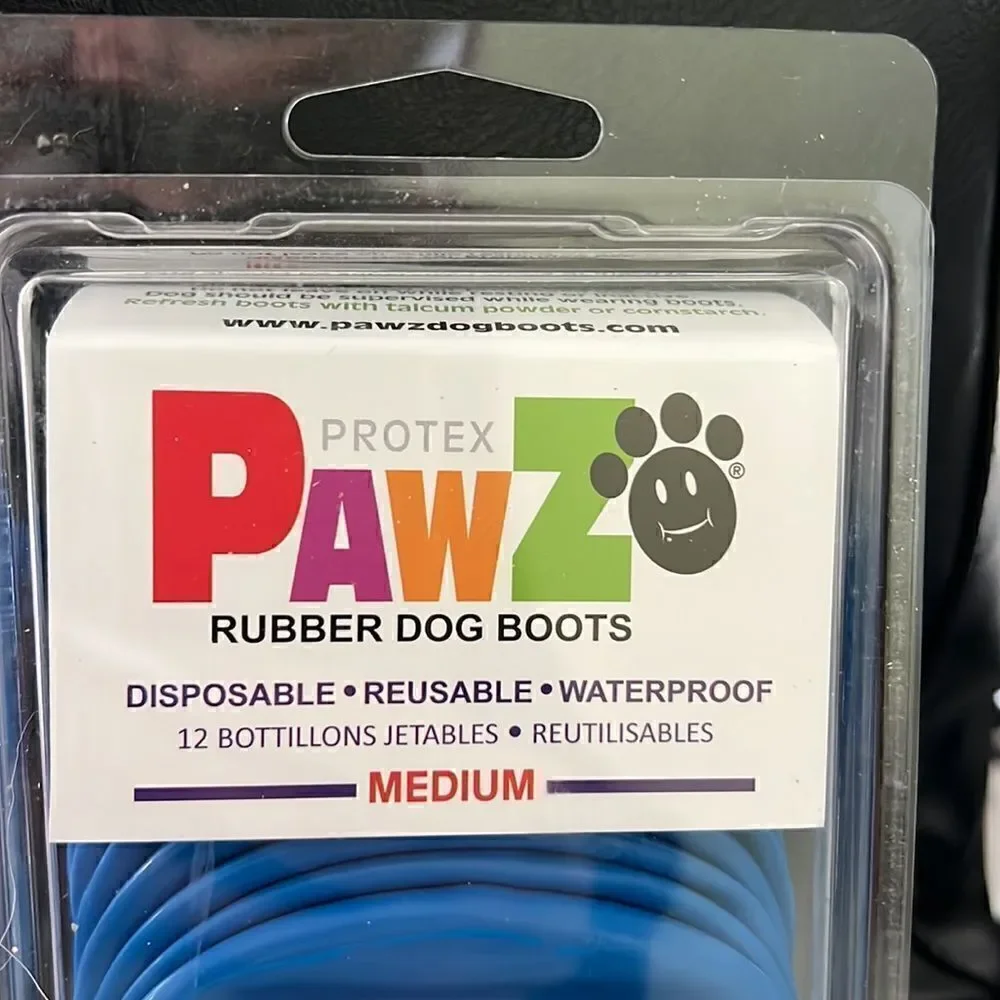 PawZ Rubber Dog Boots NEW in package Dogs Medium size paws 2.5” - 3”